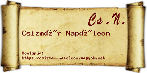 Csizmár Napóleon névjegykártya